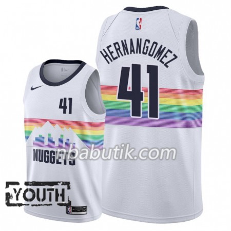 NBA Børn Trøje Denver Nuggets Juan Hernangomez 41 2018-19 Nike City Edition Hvid Swingman NBA Børn Trøje Denver Nuggets Juan Hernangomez 41 2018-19 Nike City Edition Hvid Swingman